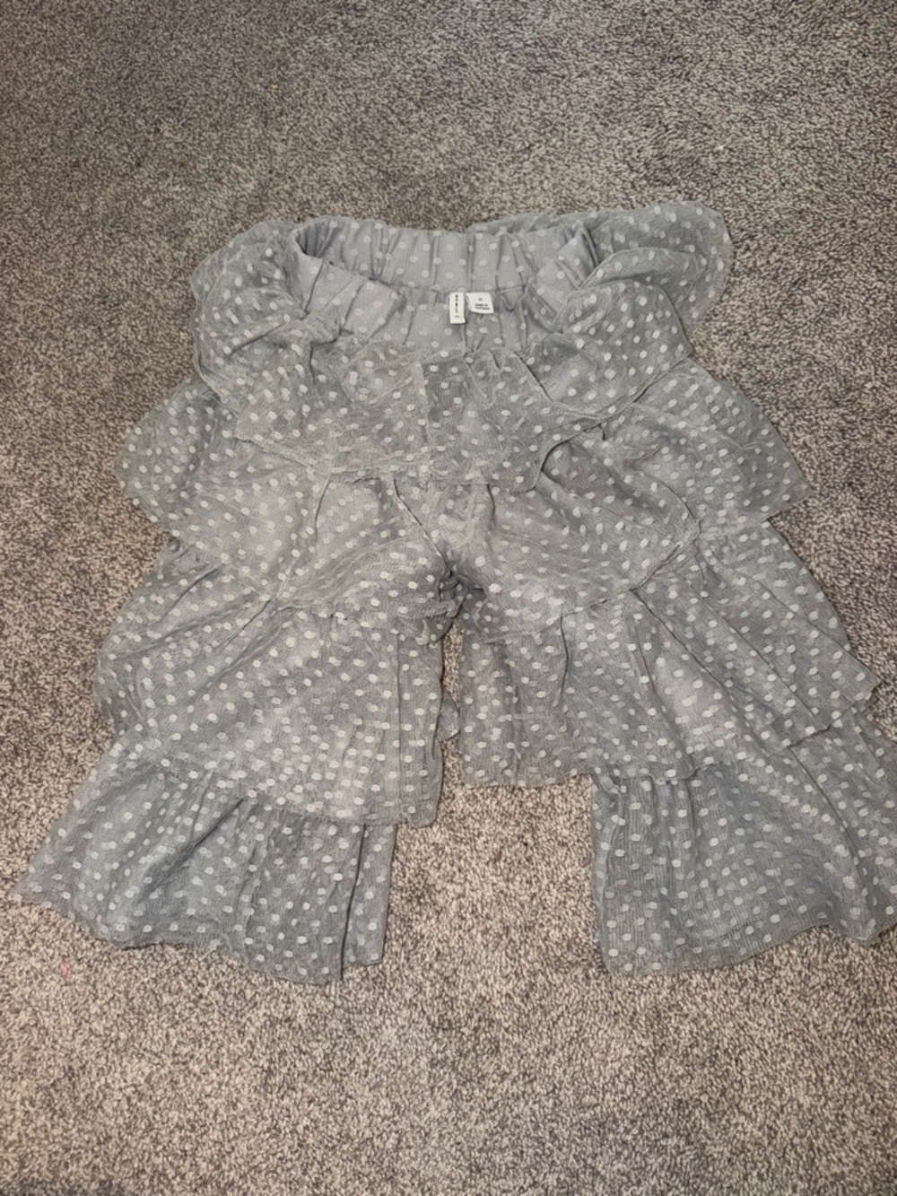 Janie and Jack Light Gray Tiered Ruffle Skirt